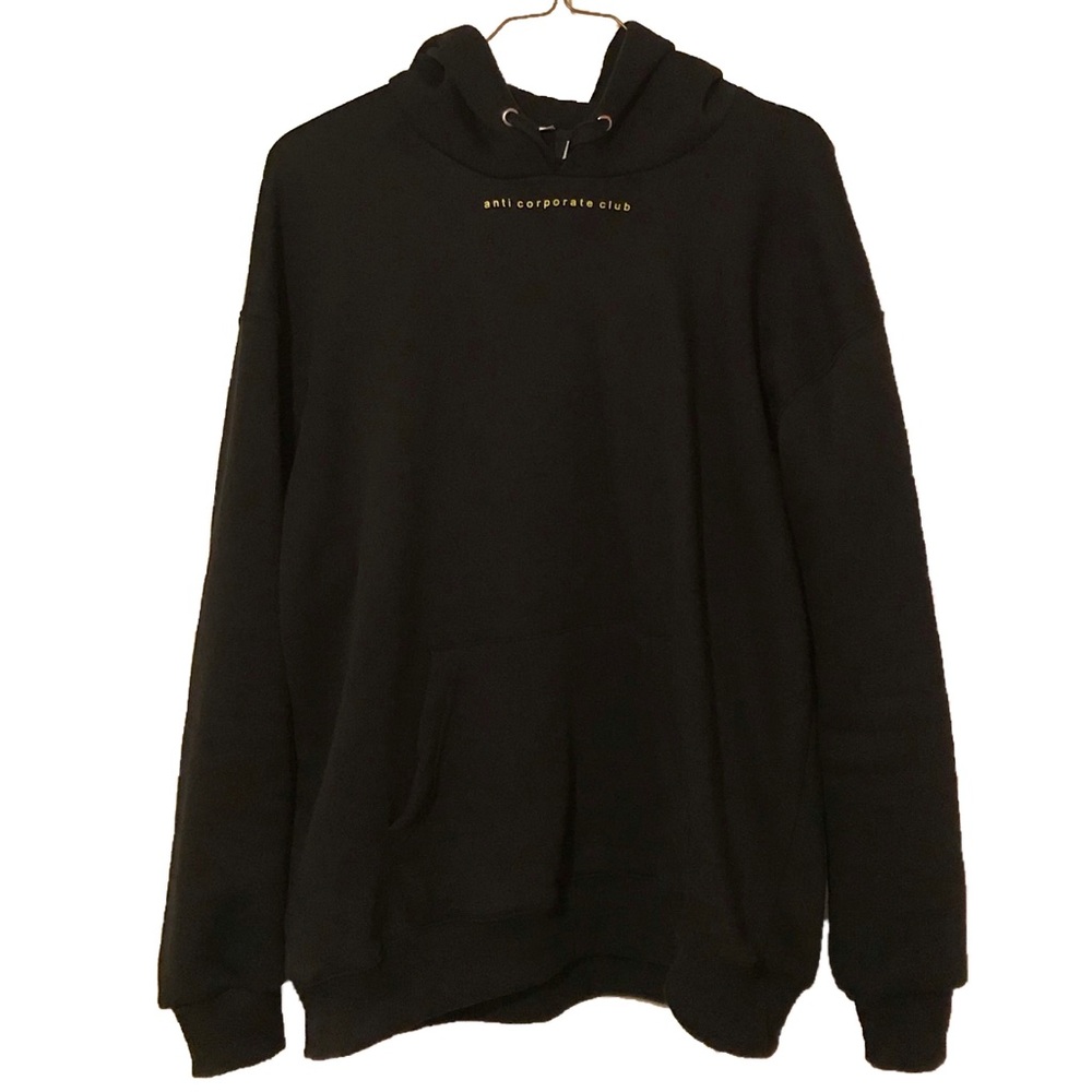 Anti Corporate Club ACC Logo Yellow Black Hoodie